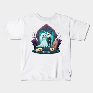 Cute Ghost Couple Kids T-Shirt